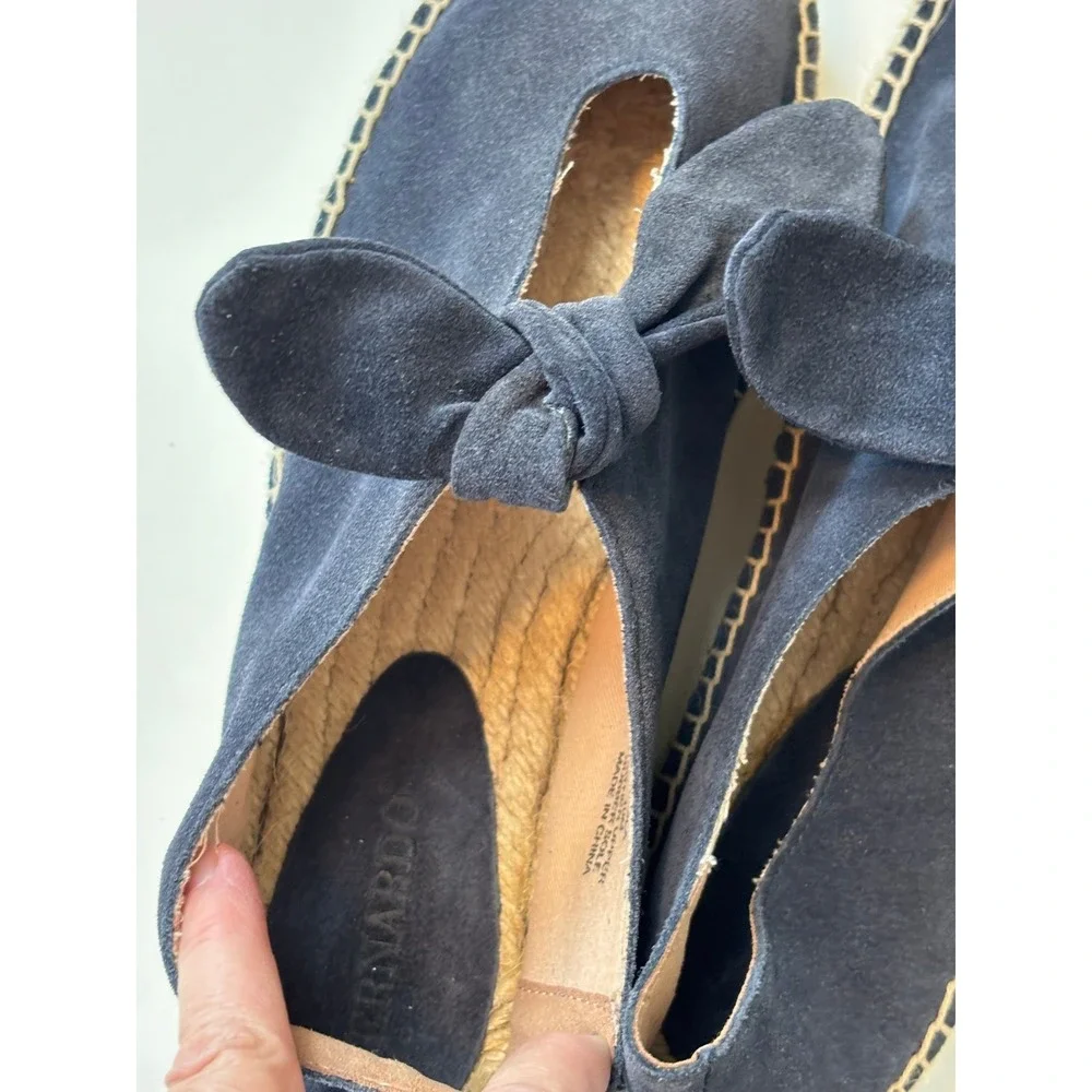 Bernardo Viola Espadrille Flats Navy Blue Womens 10 Suede‎ Knot Slip On Shoes